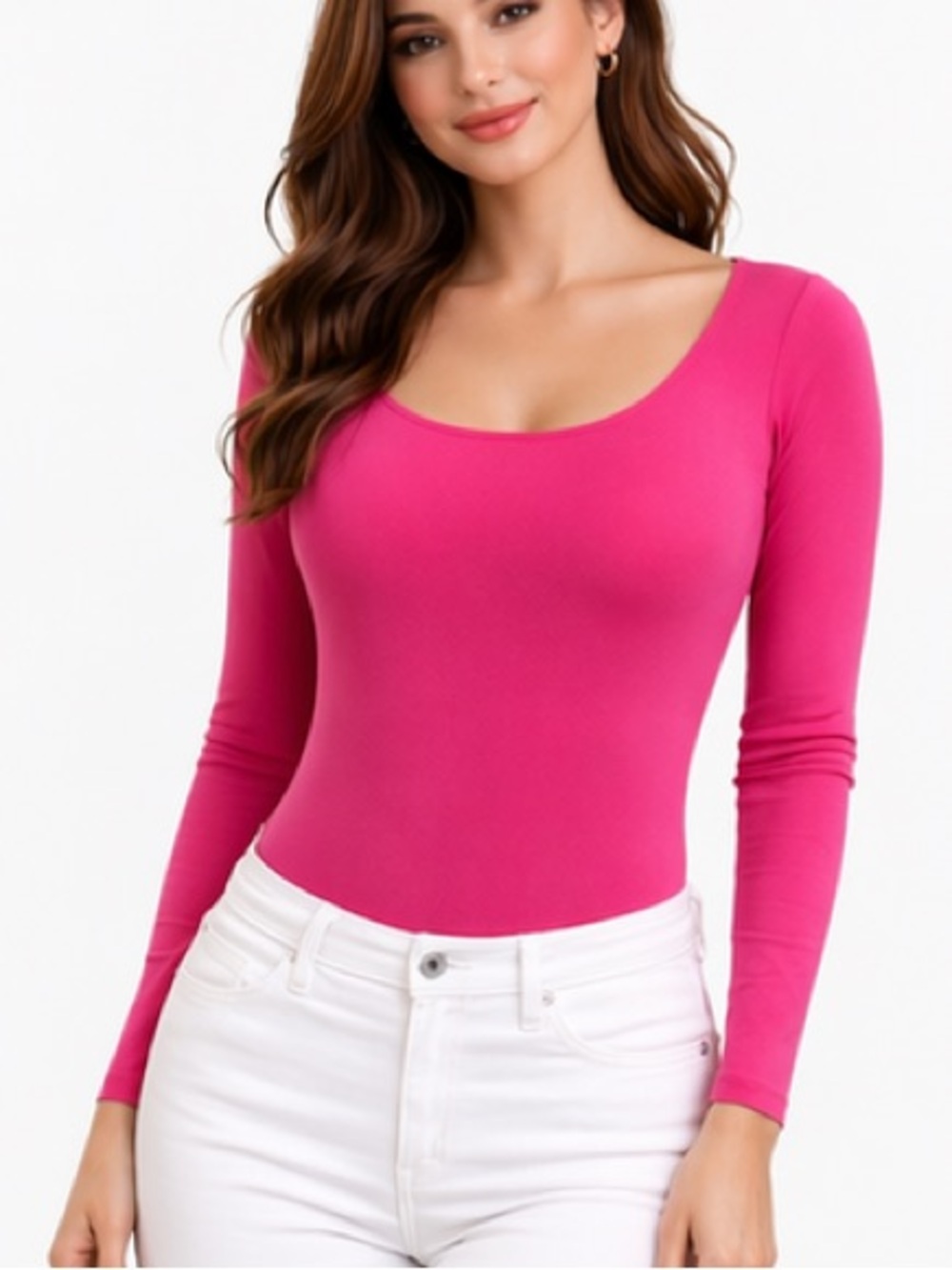 NEW Women's Pink Long Sleeve Bodysuit